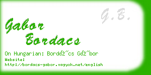 gabor bordacs business card